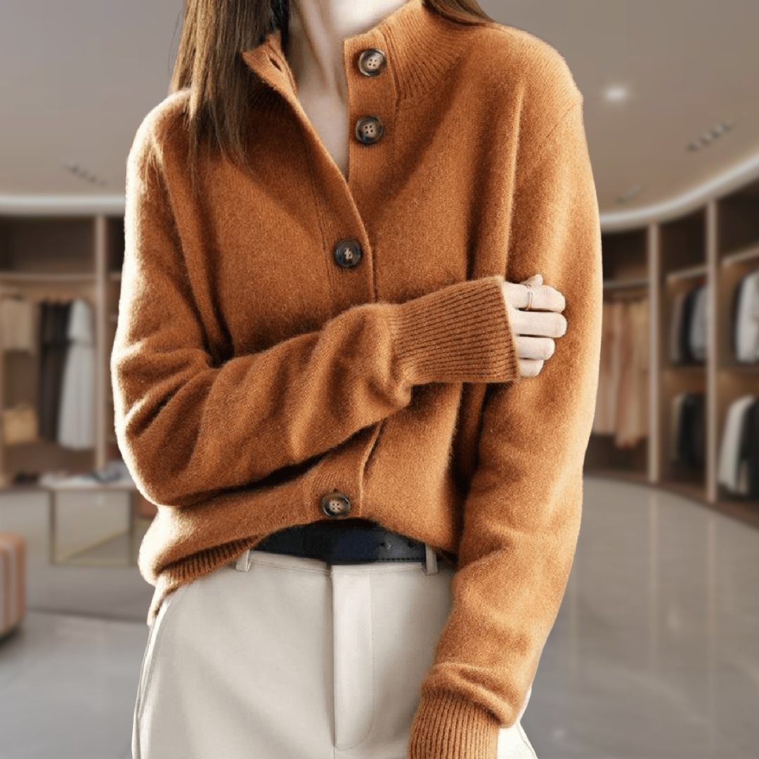 Women’s Wool Button Up Fitted Cardigan | Mylie