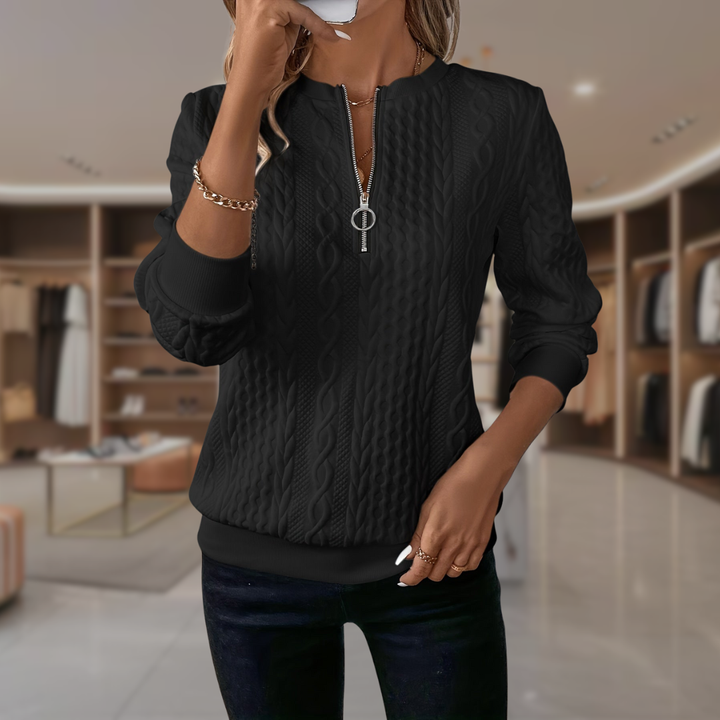 Women’s Cable Knit Half Zip Sweater | Lexi