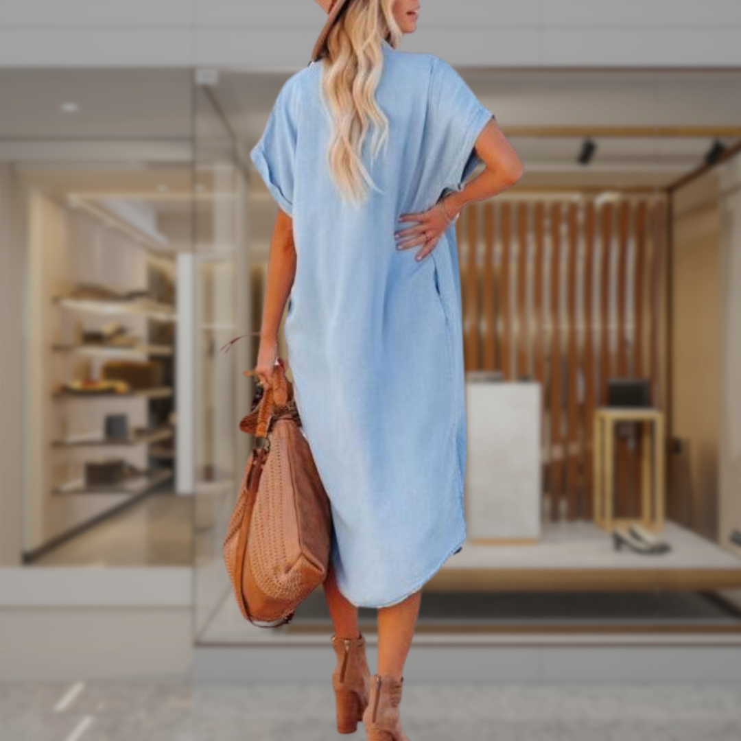 Women’s Casual Denim Shirt Dress | Alicia