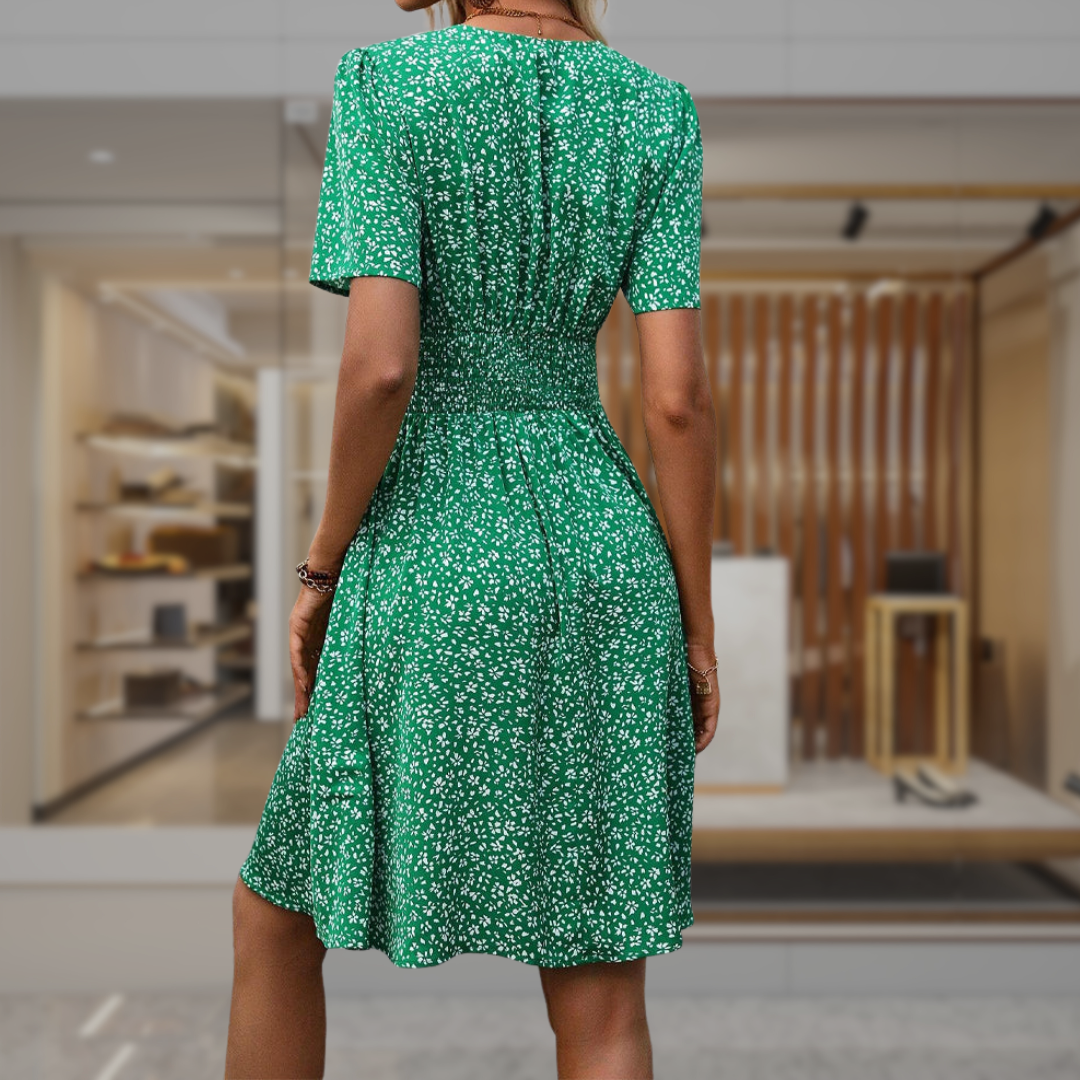 Women’s Floral V Neck Midi Dress | Cindy