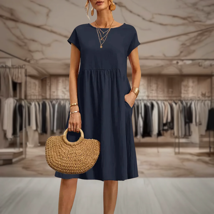 Women’s Linen Empire Waist Midi Dress | Megan