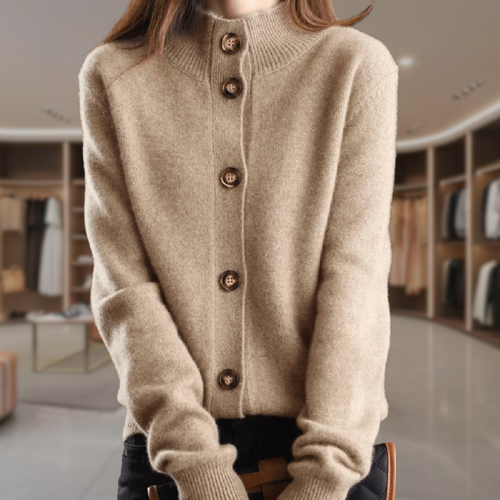 Women’s Wool Button Up Fitted Cardigan | Mylie